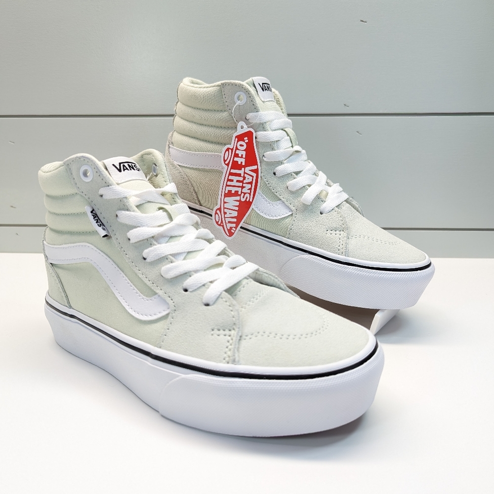 Vans Filmore Hi Platform Light Mint Suede Canvas Casual Sneakers size Women 6.5